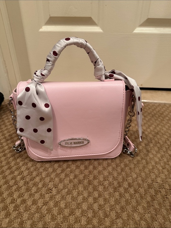 Steve Madden Handbags - Steve Madden Light Pink Top-Handle Crossbody with Polka Dot Scarf